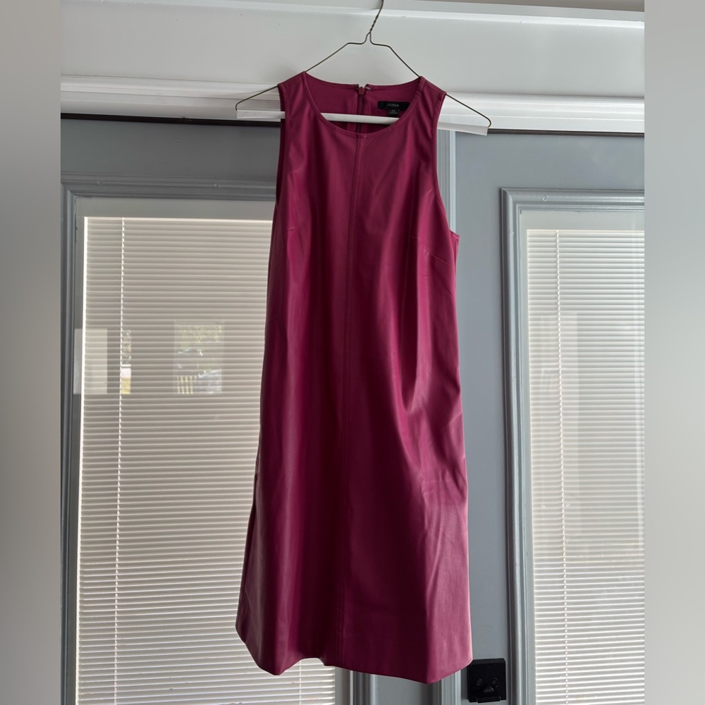 J Crew Elegant Pink Sleeveless Leather Dress— XS
